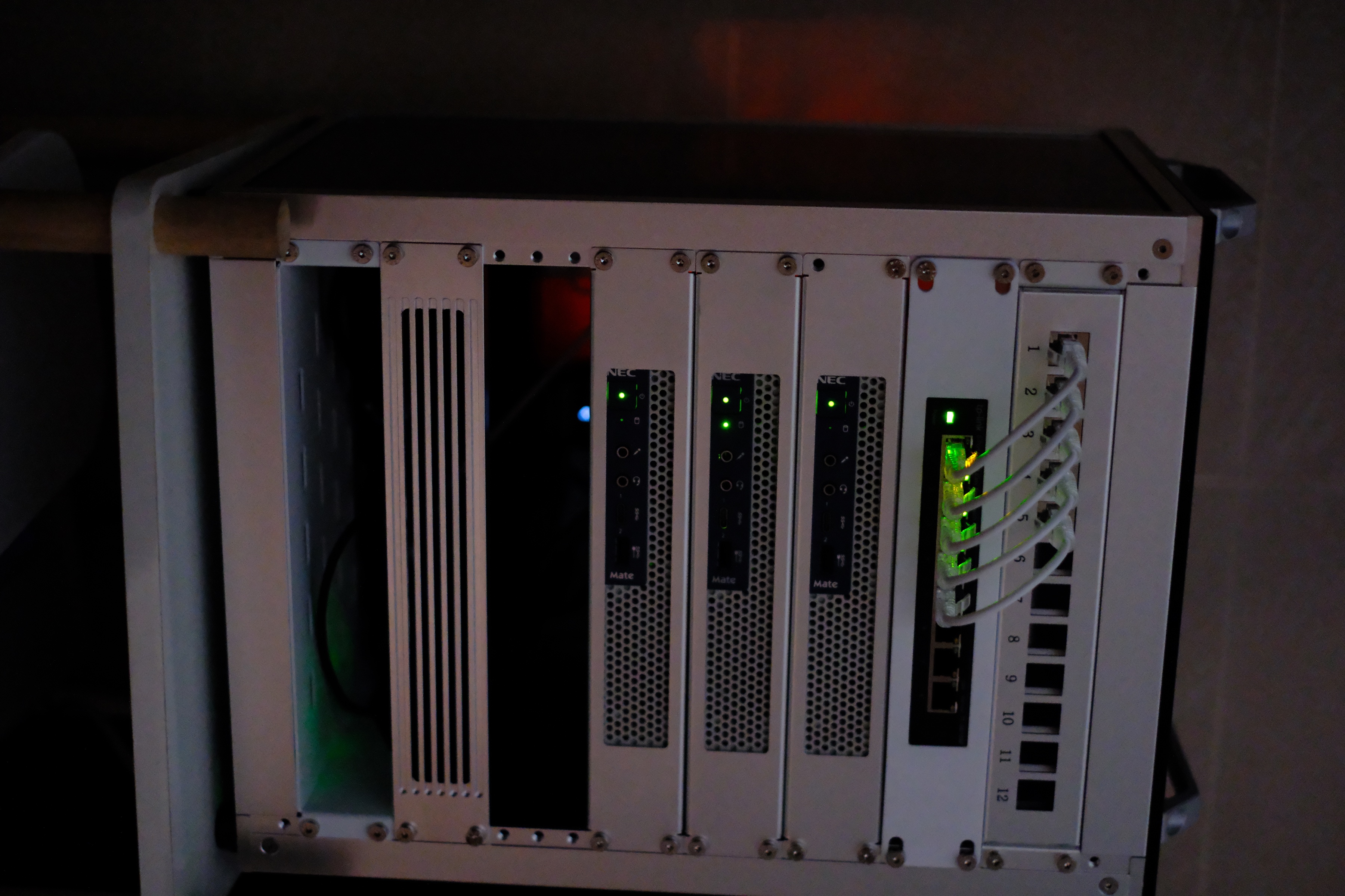 12-inch mini rack at night
